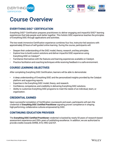 Everything DiSC CERTIFICATION