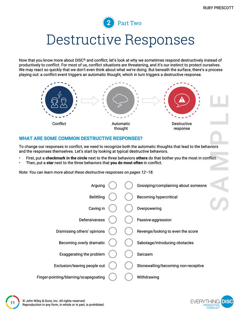 Conflict Profiling Everything DiSC Productive Conflict Profile | DiSC-Assessments
